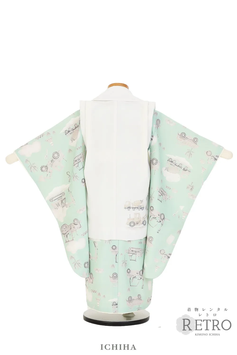 働く車ユンボ・ブルドーザー・ミキサー車柄